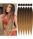 Xusuperb 36 Pre-Stretched Ombre Braiding Hair Extensions - 6 Packs Soft Knotless Yaki-Textured (T1B/30/27#) for Easy Braids - International Shipping Available - Buy Online on GoSupps.com