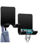Caianwin 2 piece of razor bracket shower self -adhesive hook black razor shower shower stainless steel glue hooks bathroom and kitchen towel holder without drilling 2PCs black - Buy Online on GoSupps.com