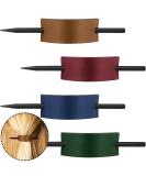 4 pieces Leather Hair Barrette with Stick Leather Hair Accessories Hair Barrettes Stick Hair Clip Hair Stick Ponytail Hair Pin for Women Long Hair 4 Colors (Khaki  Royalblue  Dark Green  Rose Red) Dark Green Khaki - Buy Online on GoSupps.com