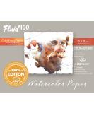 Fluid 100 Artist Watercolor Block 140 lb - 6x8 Inches, 100% Cotton Cold Press Pad for Painting - 15 Sheets, Easy Block Binding - Buy Online on GoSupps.com