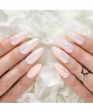 Hypnaughty 24 Pcs Light Peach Almond Chrome Luxury Press On Nails - Reflective Medium Long Pointed Reusable False Nails - Buy Online on GoSupps.com