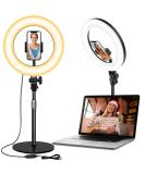 10.5'' Desktop Ring Light with Stand and Phone Holder - Perfect for Zoom Meetings and Video Calls - Ideal for Makeup, Recording, Streaming - Black - Buy Online on GoSupps.com