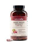NatureWise Beet Root Capsules 1300mg - Organic Nitric Oxide Booster for Heart Health | Vegan Gluten-Free Non-GMO | 240 Capsules (4-Month Supply - Buy Online on GoSupps.com