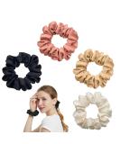 Ikadiya Hair Tie Set | 4 Elastic Satin Hair Bands & Rings for Women & Girls | Ponytail Accessories in 4 Colors - Buy Online on GoSupps.com