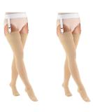 Truform Compression Thigh High Stockings 20-30 mmHg - Beige Medium 2 Pack - Supportive & Comfortable for International Shipping - Buy Online on GoSupps.com