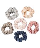 6Pcs Bamboo-Derived Rayon Silk Hair Bands Ponytail Holder Scrunchy Ties for Women Girls, Multi-colored Set - Buy Online on GoSupps.com