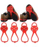2 Pairs Red Non Slip Ice Cleats for Men and Women - Snow Traction Cleats Crampons for Walking and Running on Snow and Ice - Buy Online on GoSupps.com