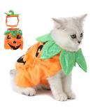 Legendog Cat Halloween Costume Cat Halloween Apparel Pumpkin Design Funny Pet Clothing Halloween Cat Outfit with Pumpkin Headwear for Cats and Puppy - Buy Online on GoSupps.com