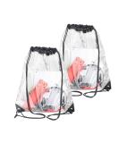 2 Pack Clear Drawstring Bags - Stadium, College, Event Approved Waterproof Small Bags - Buy Online on GoSupps.com