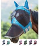 Harrison Howard Caremaster Pro Luminous Horse Fly Mask - Large Eye Space Long Nose & Ears UV Protection - Voodoo Blue XL M Red - International Shipping Available - Buy Online on GoSupps.com