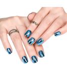 Buy iMABC Blue Metallic Press On Nails - Medium Squoval Reusable Fake Nail Art for Women & Girls | Perfect for Home Office & Parties - Buy Online on GoSupps.com