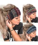 Aceorna Boho Headbands Wide Knot Hair Band Elastic Turban Head Band Stretch Leopard Twist Head Wraps Cloth Yoga Sweartband Fashion Hair Accessories for Women and Girls 3 Pcs (Set A) - Buy Online on GoSupps.com
