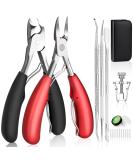 Professional Heavy Duty Toenail Clippers Kit for Thick or Ingrown Nails - Set of 8 | Stainless Steel Pedicure Tool for Elderly Red - Sharp Nail Cutter Set for Ingrown Toenail Treatment - Buy Online on GoSupps.com