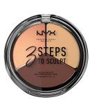 NYX Professional Makeup 3 Steps to Sculpt Face Sculpting Palette Face Powder for Defining Contouring and Highlights 3 Nuances 15 G Medium 03 3StS03 Medium - Buy Online on GoSupps.com