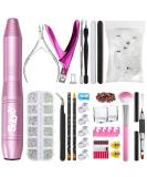 Subay Electric Nail Drill Kit for Acrylic Gel Dip Nails - Professional Manicure Pedicure Tools with Case, 500pcs Fake Nail Tips, Rhinestones, Clipper, Cuticle Trimmer - Pink - Buy Online on GoSupps.com