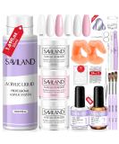 Saviland Acrylic Nail Kit for Beginners - Complete Set with Clear White Pink Acrylic Powder Brush Dehydrator & Primer | DIY Professional Acrylic Nails - Buy Online on GoSupps.com