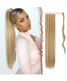 Golden Blonde & Bleach Blonde Wrap Around Ponytail Extension 24 | FESHFEN Synthetic Hairpiece for Women - Buy Online on GoSupps.com
