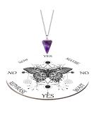 White Butterfly Pendulum Board Dowsing Necklace Kit - Divination Altar Witchcraft Crystal Game for Chakra Healing - Buy Online on GoSupps.com