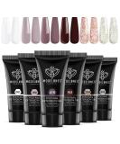 Modelones 6 Colors Poly Nail Gel Set | Burgundy Red Brown Champagne Gold Extension Gel | Nail Enhancement Builder Kit for DIY Manicure | Elegant Lady Collection | Home Salon Beauty Gift - Buy Online on GoSupps.com