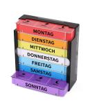 Weekly Pill Organizer Opret 7-Day Medication Box with 3 Compartments | Black Tablet Dispenser for Morning & Evening Doses - Buy Online on GoSupps.com