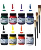 Jacquard Fabric Paint Textile Primary & Secondary 8 Color Set  2.25-oz  Permanent All-Surface Paint for Jeans  T-Shirts  Shoes  Canvas  Leather  Upholstery  Wood  and more  With 3 Positive Art Brushes - Buy Online on GoSupps.com