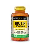 Mason Natural Biotin 800 mcg - 60 Tablets for Healthy Hair, Skin & Nails - Buy Online on GoSupps.com