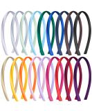 SIQUK 18 Pieces Satin Headbands Colorful Satin Covered Headband Hard Headbands 0.39 Inch Wide Non-slip Hair Headband DIY Plain Headbands for Girls and Women, 18 Colors Multicolor 0.39 Inch - Buy Online on GoSupps.com