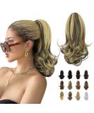 Sofeiyan 13 Long Curly Ponytail Extension | Blonde & Medium Brown | Synthetic Hairpiece for Women | Clip-in Claw Hair Extension - Buy Online on GoSupps.com