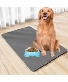 High-Quality Slide-Resistant Dog Bowl Pad - 60x40cm Super Absorbent & Quick-Drying Mats for Cats & Dogs | Dark Gray - Set of 2 - Buy Online on GoSupps.com