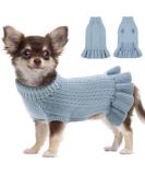 Classic Dog Sweater Dress | Winter Warm Knitted Coat for Medium & Large Dogs | Cozy Pet Costume in Hazeblue - XXLarge - Buy Online on GoSupps.com