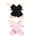 2 Pairs Moisturizing Fingerless Gloves for Dry, Rough, and Cracked Hands - Pink and Black - Buy Online on GoSupps.com