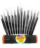 Tweezers, Precision Tweezer Set, Craft Tweezers, Soldering Tweezers, Jewelry Tweezers, Ingrown Tweezers, Eyelash Extension Tweezers, Eyebrow Tweezers - 12 Pack Super Valued Set with Handy Case 12 Pack Precision Tweezers w/… - Buy Online on GoSupps.com