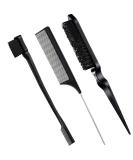 Edges Brush 3 pieces Sleek Bun Brush for Sleek Zopf Witbicg Teasing Brush Hairbrush Borstenkamm Baby Hair Brush Toupier brush Baby hair suitable for hairdresser lady baby child (black) - Buy Online on GoSupps.com