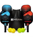 Helium Pickleball Paddles Set of 4 - USAPA Certified Graphite Fiberglass Surface - Lightweight Honeycomb Core - Buy Online on GoSupps.com