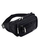 Oxpecker Waterproof Fanny Pack with Rain Cover - Black Hip Bum Bag for Men & Women | Ideal for Workout, Travel, Running, Hiking, Cycling - Buy Online on GoSupps.com