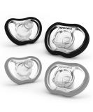 Nanobebe Active Baby Pacifier 4-36 Months | Jaw-Friendly Lightweight Ventilated | 100% Silicone & BPA-Free | Perfect Baby Gift | 4 Pack in Black & Gray - Buy Online on GoSupps.com