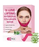 V Line Lifting Mask - Hydrogel Collagen Chin Firming Mask with Aloe Vera & Seaweed | Anti-Wrinkle Face Masks (3 Pack - Buy Online on GoSupps.com