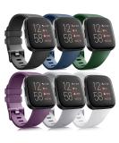 6 Pack Sport Bands for Fitbit Versa 2 / Versa / Versa Lite / Versa SE - Small Silicone Replacement Wristbands in Multiple Colors - Buy Online on GoSupps.com