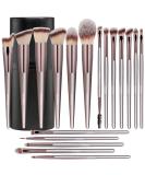 BS-MALL Makeup Brush Set 18 Pcs Premium Synthetic Foundation Powder Concealers Eye shadows Blush Makeup Brushes with black case (Champagne Gold)