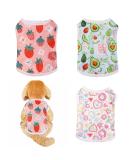 3-Piece Breathable Dog Shirt Set - Soft Summer Pet Clothing for Small Dogs & Cats | Fruit Pattern T-Shirts | Pink (L) - Buy Online on GoSupps.com