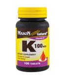 Mason Natural Vitamin K 100mcg Tablets - 100 Count - Buy Online on GoSupps.com