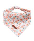 Shop Lionet Paws Dog Bandana - Triangular Scarf for Small Medium & Large Dogs - Orange Flower Design - Buy Online on GoSupps.com
