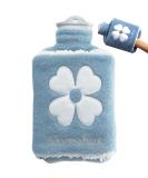 Kediopio 1L Hot Water Bottle with Fleece Cover Cozy Heat Therapy for Cramps & Pain Relief Blue with Kangaroo Bag - Buy Online on GoSupps.com
