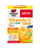 Double Heart Vitamin C 1000mg + D3 + Zinc - High Dose Immune Support - 30 Depot Tablets | International Shipping - Buy Online on GoSupps.com