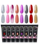 Wakaniya Poly Gel Starter Set - 8 Pink Colors | Fast Nail Extension Gel for Beginners | 120ml Temperature Change Formula - Buy Online on GoSupps.com