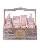 Accentra 8-Part Women's Shower Gift Set in Wooden Basket | Wellness Care Set for Birthdays Valentine's Day & Christmas - Secret Garden - Buy Online on GoSupps.com
