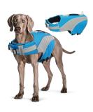 Hjyokuso Dog Life Jacket - Adjustable Reflective Swimming Aid for Dogs - Ripstop Material Strong Buoyancy & Rescue Handle - Blue Size L for Swimming Boating & Canoeing - Buy Online on GoSupps.com