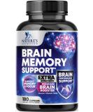 Brain Supplement for Focus, Memory and Energy Support with DMAE, Bacopa Monnieri and Phosphatidylserine - 180 Capsules - Buy Online on GoSupps.com