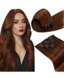 Laavoo Auburn Brown Clip In Hair Extensions - Real Human Hair 14 Inch (35cm) 105g 7 Pieces - Premium Quality for Natural Look - Buy Online on GoSupps.com