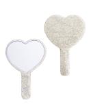 Wowagoga Sparkling Rhinestone Heart Shaped Handheld Mirror - White - Buy Online on GoSupps.com